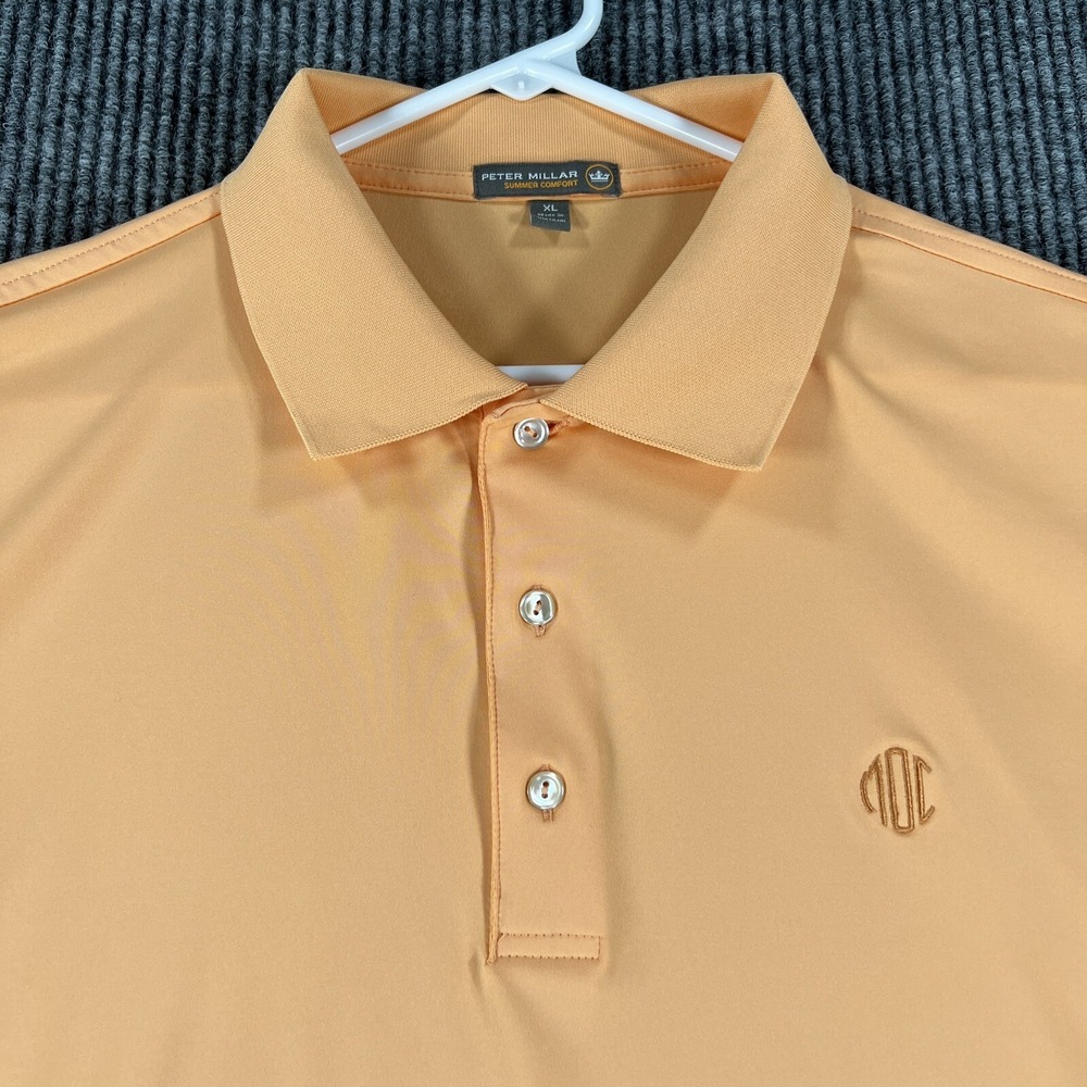 Peter Millar Summer Comfort Polo Shirt Mens XL Extra Large Orange Short Sleeve